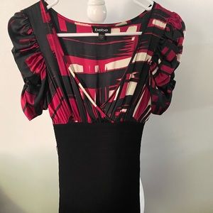 Bebe Bodycon Dress w/ Ruffle Top